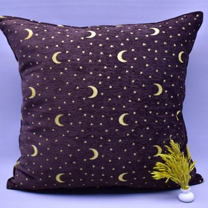 beautiful dark brown color 24 inch x 24 inch decorative pillow cover boho pillow home decor pillow cover moon and star design floor pillow