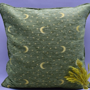 soft green color 20 inch x 20 inch decorative pillow cover home decor turkish pillow moon and star pattern soft throw pillow cover AYMX-L2