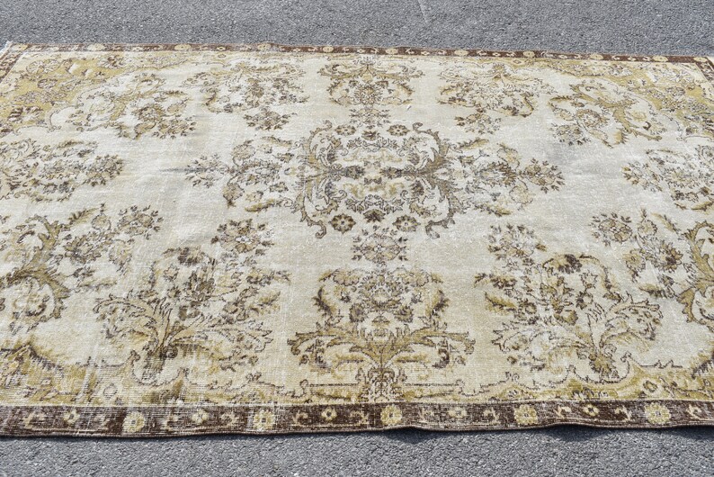 oushak rug handknotted rug AC 2041 turkish rug livingroom rug FREE SHIPPING 6.5 ft x 9.7 ft turkey wool rug oversize rug brown rug