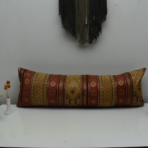 Bright orange lumbar pillow cover 12 x 36 inch boho lumbar pillow cover decorative sofa throw pillow cover body pillows