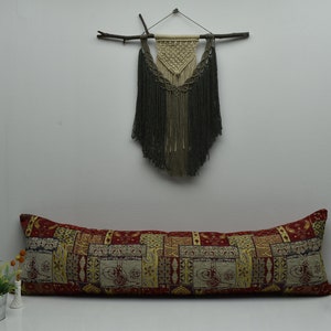 boho decor lumbar pillow cover 16 x 53 inch ottoman tugra design pillow cover decorative bedding pillow cover chenille fabric pillow cover