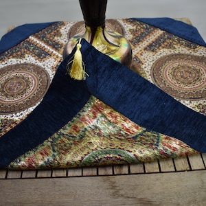 87 cm x 87cm navy blue color turkish designer table cloth 34 inch x 34 inch decorative coffee table cloth home decor table cloth boho decor