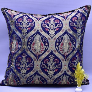24 inch x 24 inch navy blue color boho pillow decorative throw pillow cover home decor turkish pillows bedding pillows oriental pillow cover