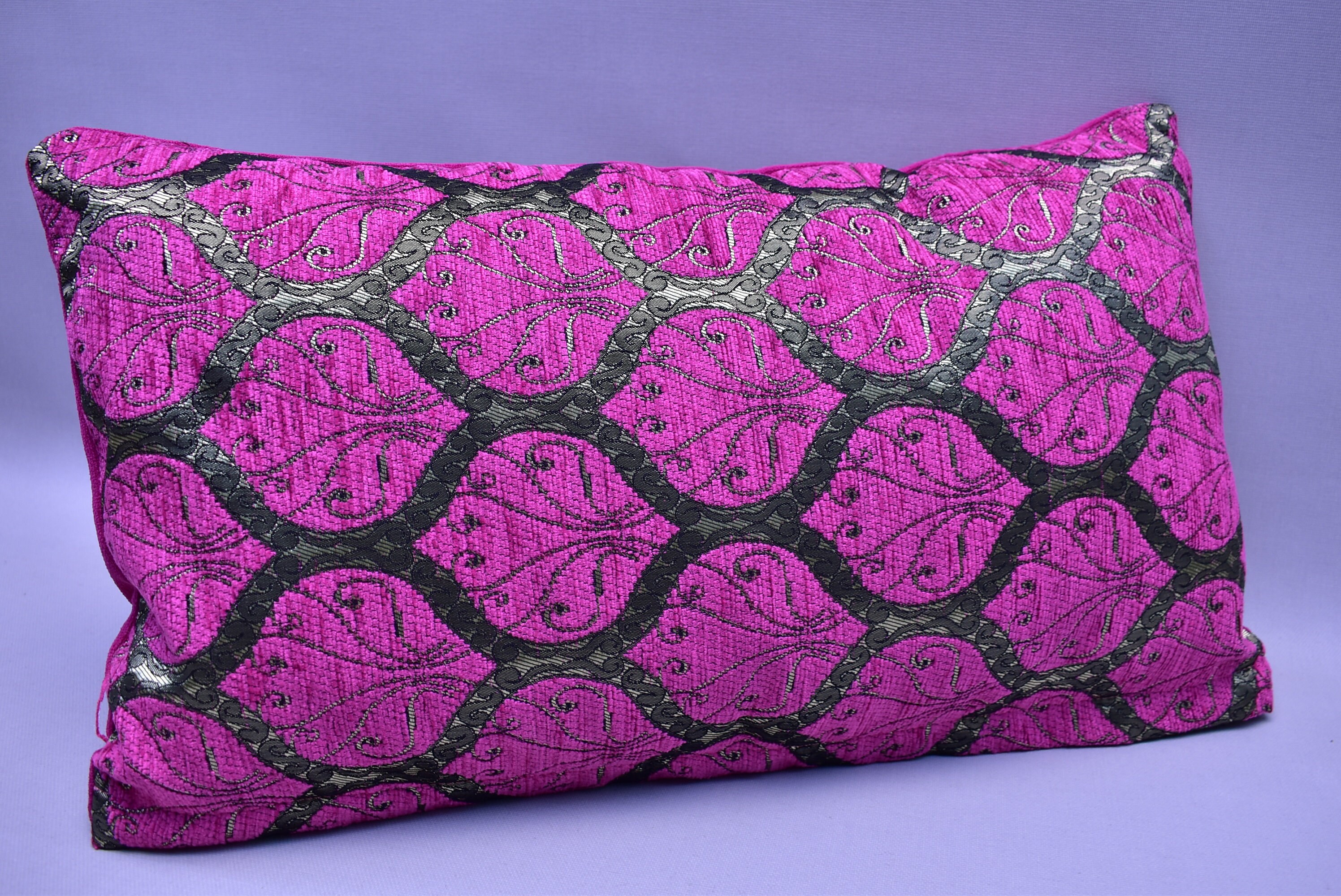 Unique Hot Pink Pillow Cover Lumbar Pillow Cover Bohemian Etsy