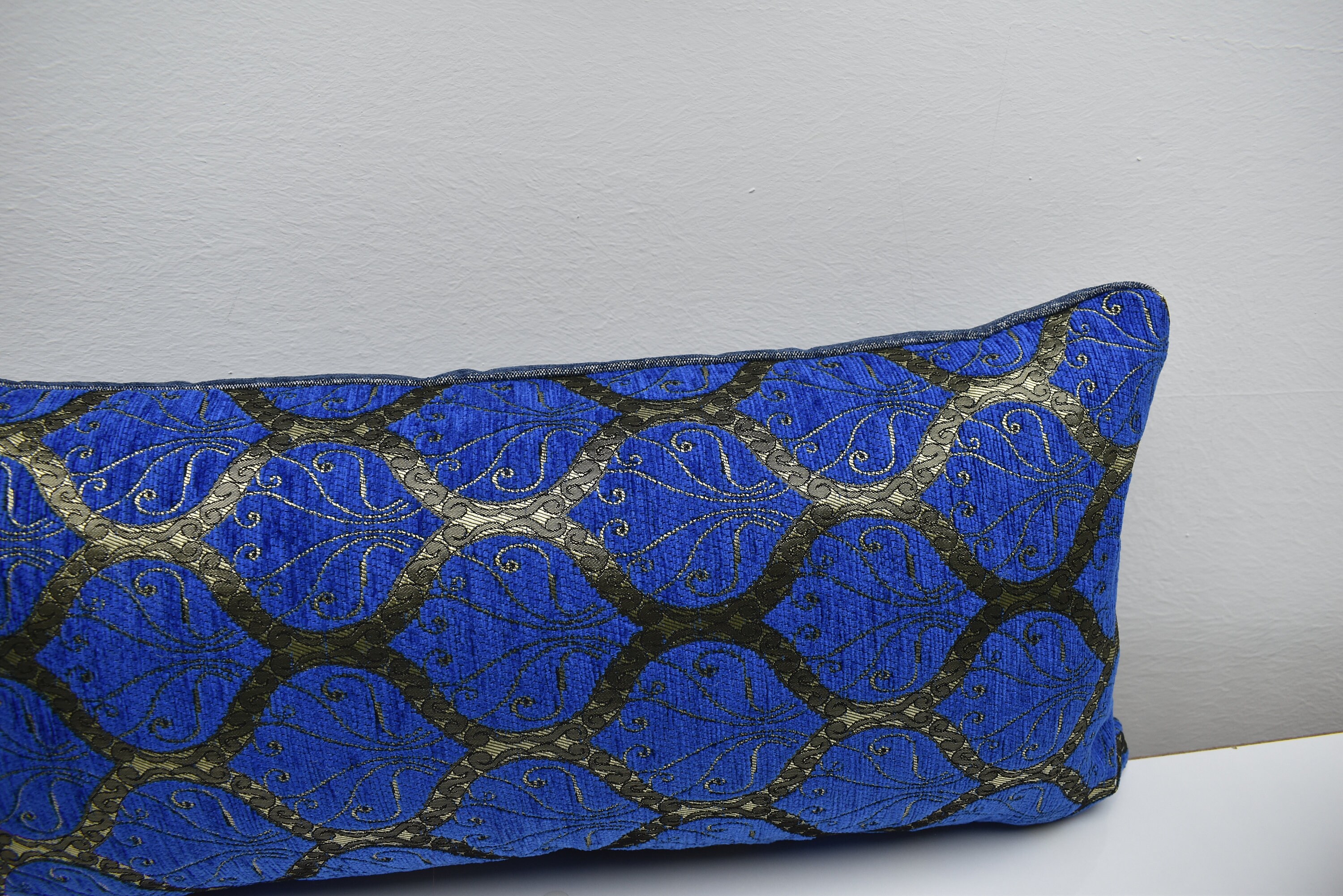 Cobalt blue color 12 x 24 inch lumbar pillow cover soft Etsy