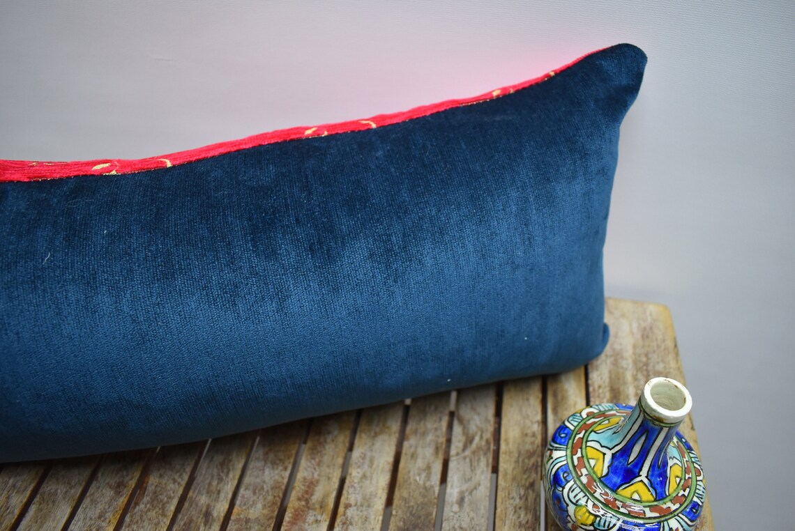 Fuschia Pink Color Lumbar Pillow Cover Bohemian Pillow Home Etsy