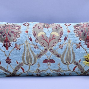pastel blue color lumbar pillow cover 12 x 24 inch bohemian pillow cover soft chenille fabric pillow cover home decor pillow covers KLPB-A9