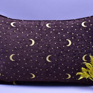 moon and star design 16 inch x 24 inch bedding decor pillow cover boho pillow cover home decor pillow cover bohemian dark brown pillow cover