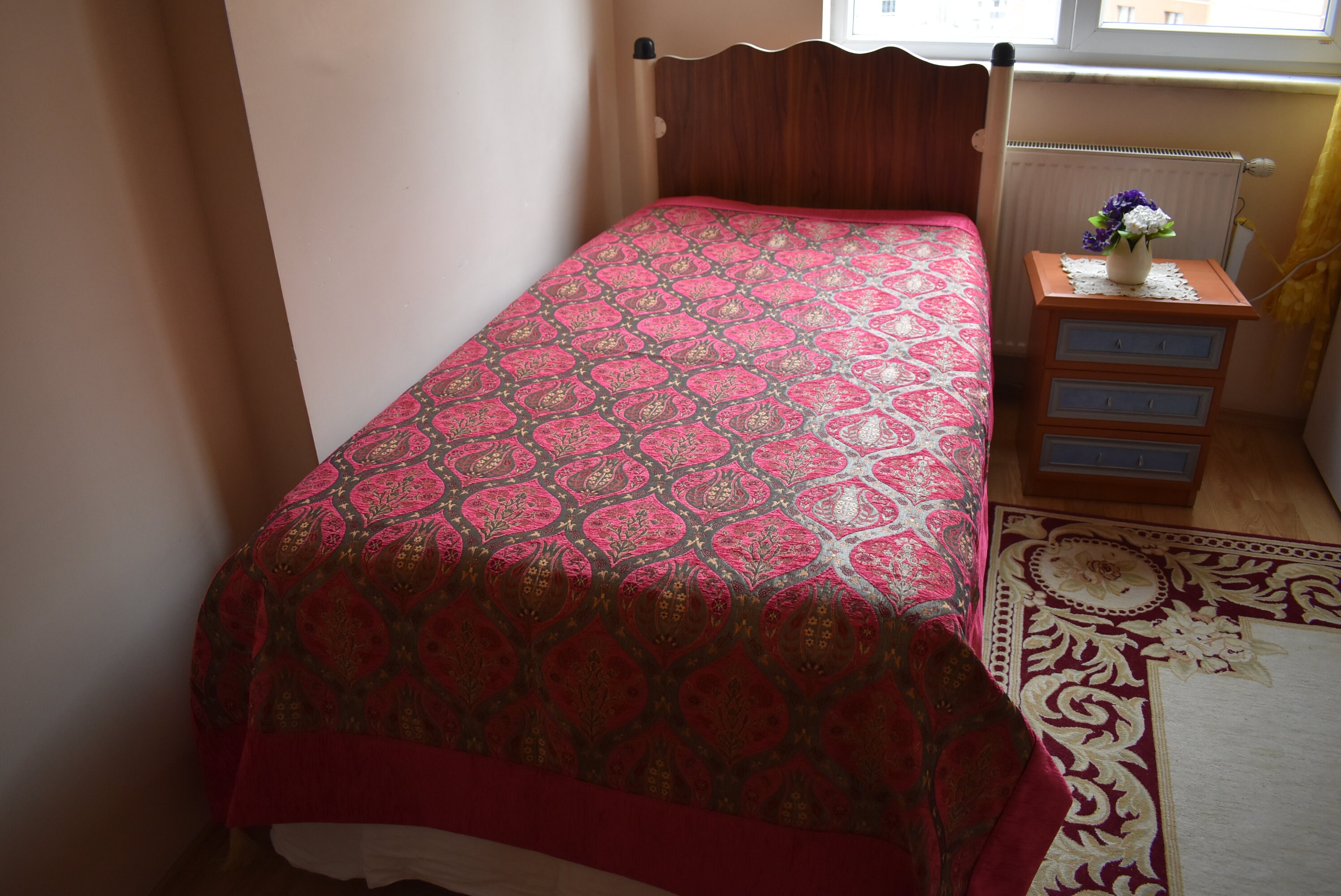 65 Inch X 89 Inch Decorative Hot Pink Color Twin Bed Cover Etsy