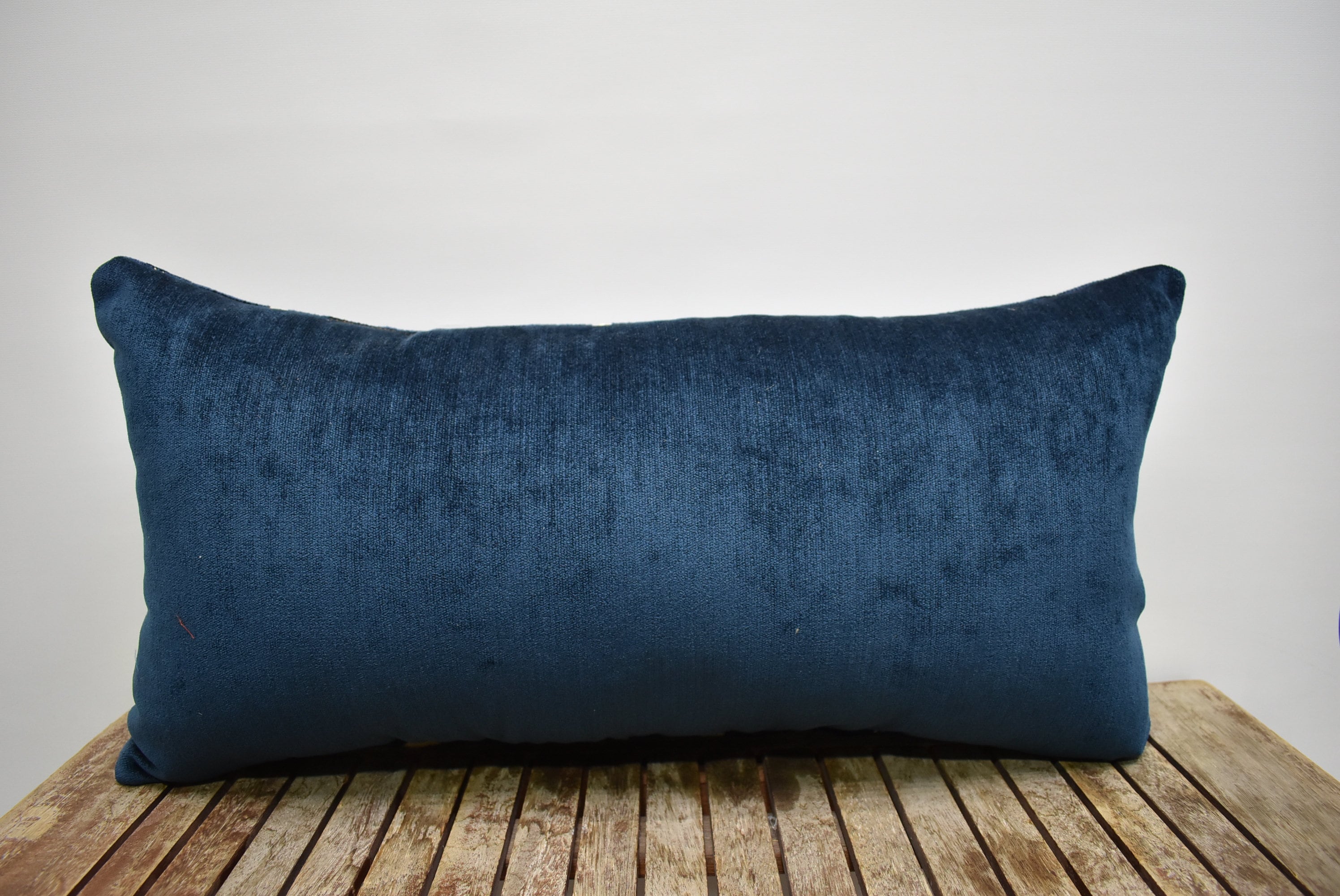Navy blue lumbar pillow cover soft chenille fabric throw Etsy