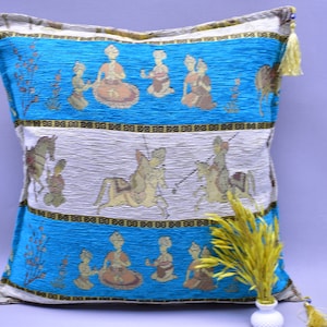 ottoman miniature design decorative pillow turkish designer chenille pillow 17 x 17 inch bohemian pillow  aztec pillow boho decor pillows