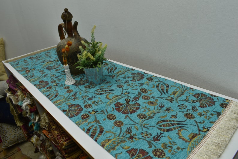 Unique Blue Color Table Runner Home Decor Table Runner Soft Etsy