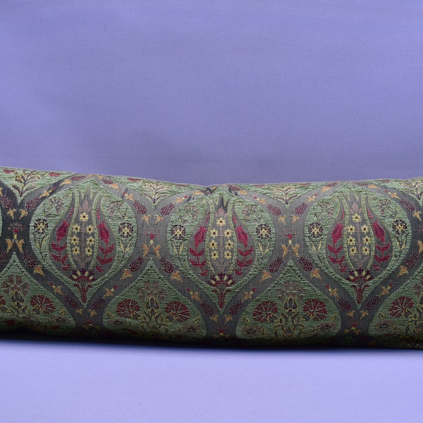 soft green color lumbar pillow cover floral design 12 x 36 inch decorative bedding pillow soft chenille fabric pillow cover bohemian pillows