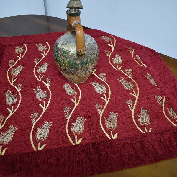 Red Table Cloth Etsy