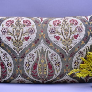 turkish tulip design lumbar pillow cover bohemian pillow home decor pillow cover 12 x 20 inch boho pillow cover bedding decorative pillow