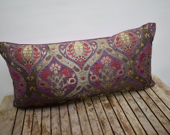 ottoman tulip design lumbar pillow cover purple color throw pillow cover designer pillow 12 x 24 inch decorative pillow bedding pillow