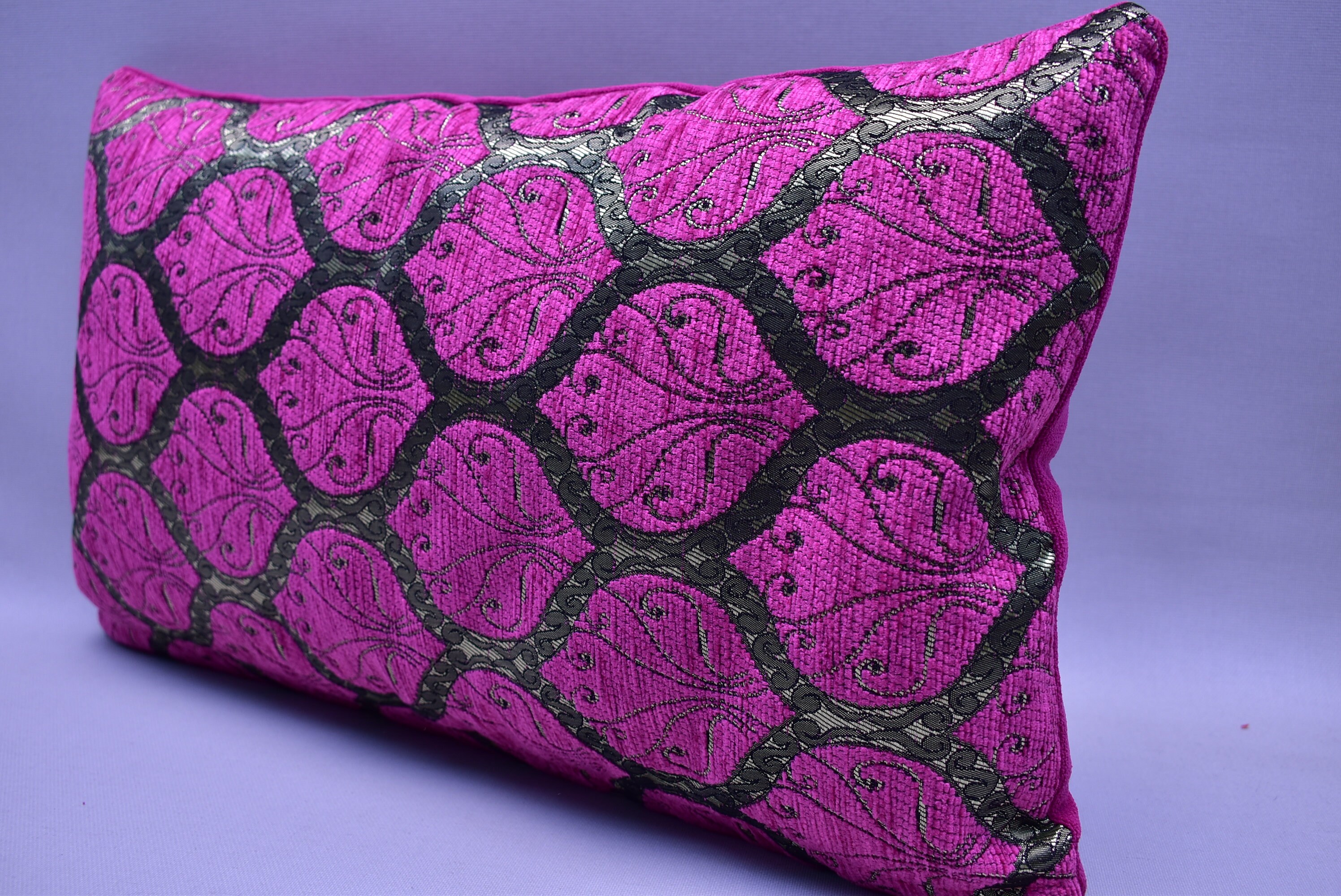 Unique Hot Pink Pillow Cover Lumbar Pillow Cover Bohemian Etsy