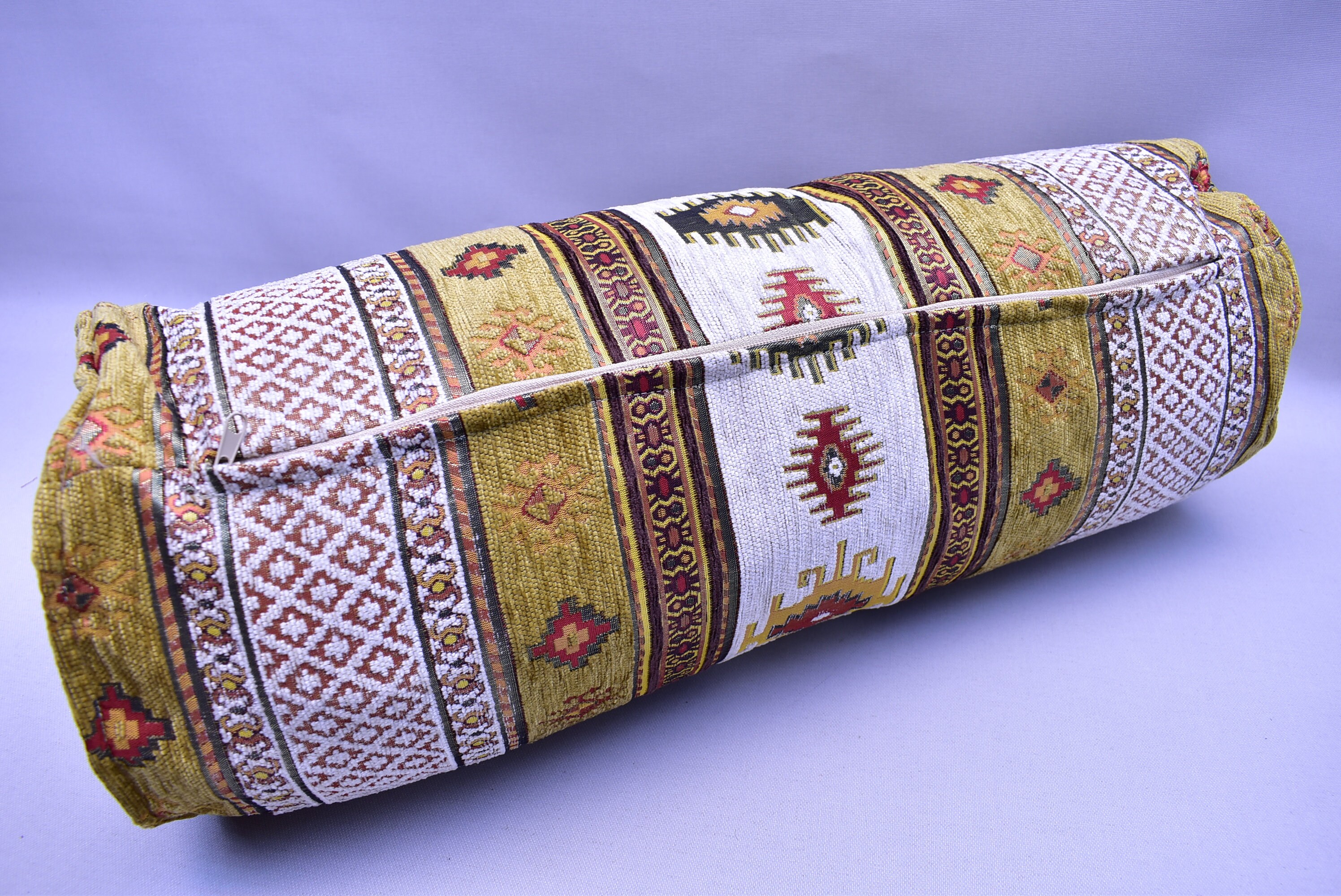 Bolster Cover Ethnic Traditional Art Yoga Under Knee Pillow Cover