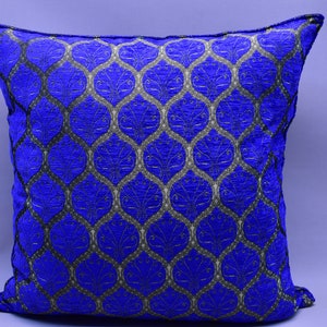 super large size 28 x 28 inch special floor pillow cobalt blue color boho pillow rustic decor pillow cover home decor designer soft pillows