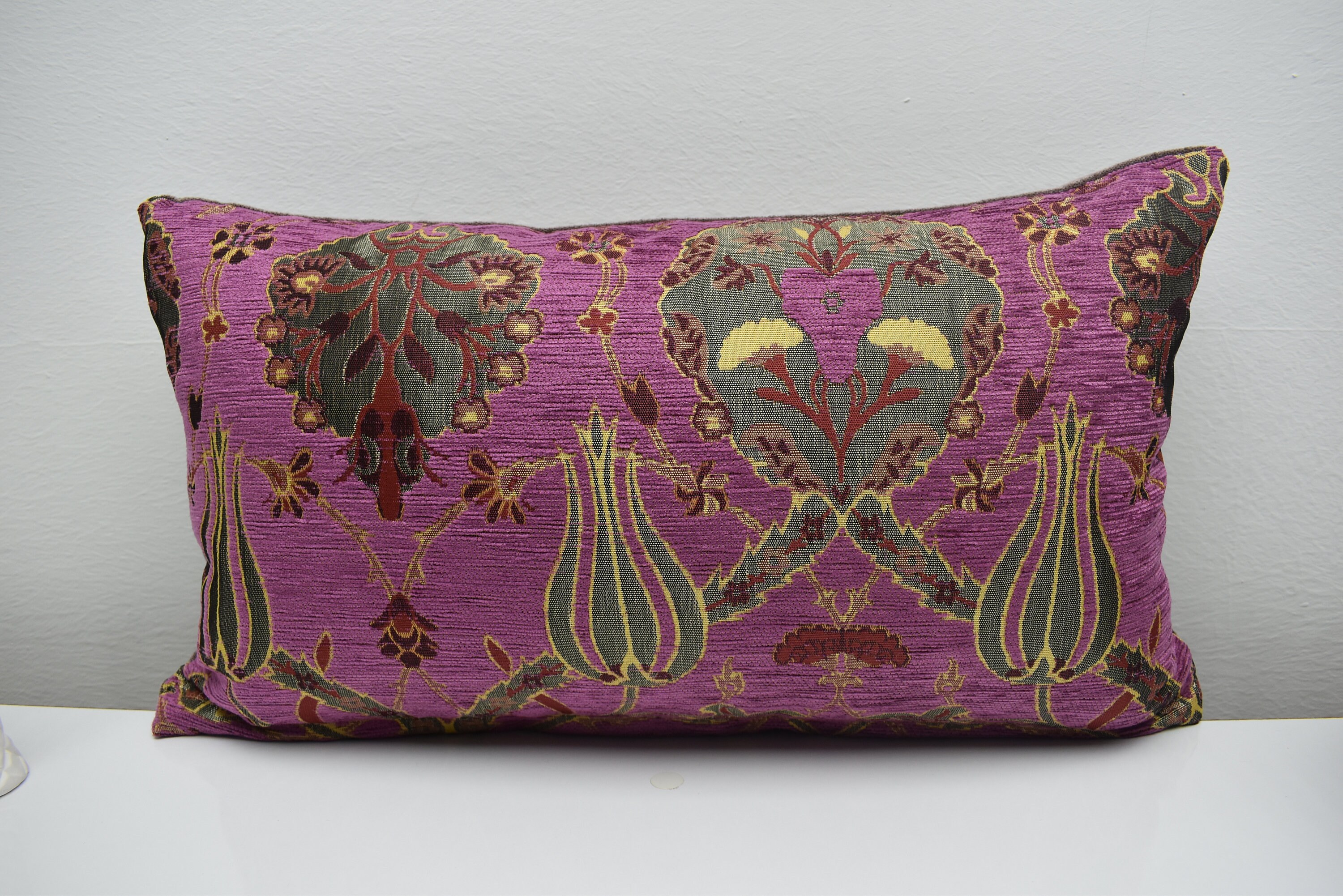 Unique magenta color pillow cover lumbar pillow bohemian Etsy