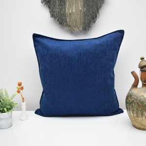 boho decor navy blue color  20 inch x 20 inch pillow cover home decor turkish pillow bohemian throw pillow soft chenille pillow KPMX-L3