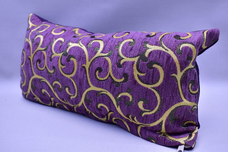 Small Size Purple Color Lumbar Pillow Cover Floral Design Etsy