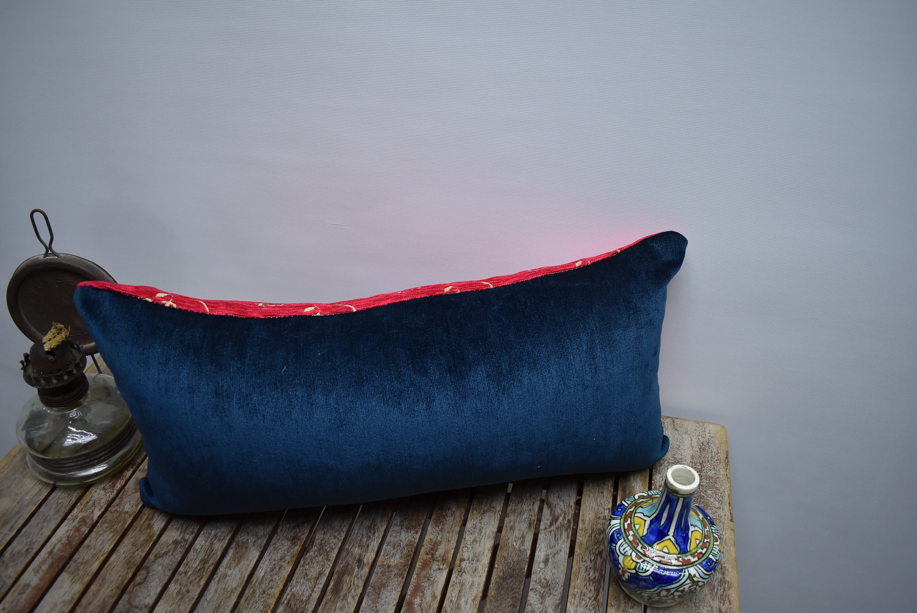 Fuschia Pink Color Lumbar Pillow Cover Bohemian Pillow Home Etsy