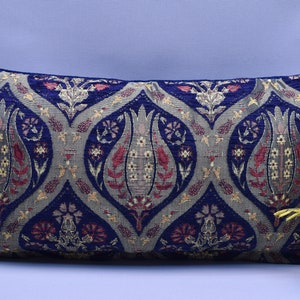 12 x 24 inch navy blue lumbar pillow cover floral decorative pillow 12 x 24 inch soft chenille fabric pillow cover boho decor pillow YLL-B8