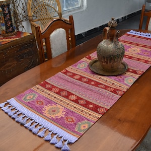 decorativo kilim design tavolo runner turco ciniglia tessuto decorativo tavolo runner 17 pollici x 55 pollici boho decor designer tavolo runner