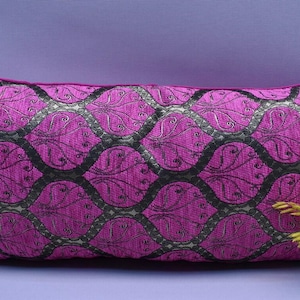 pink color 12 x 24 inch lumbar pillow cover floral design decorative 30 cm x 60 cm soft chenille fabric designer pillow cover