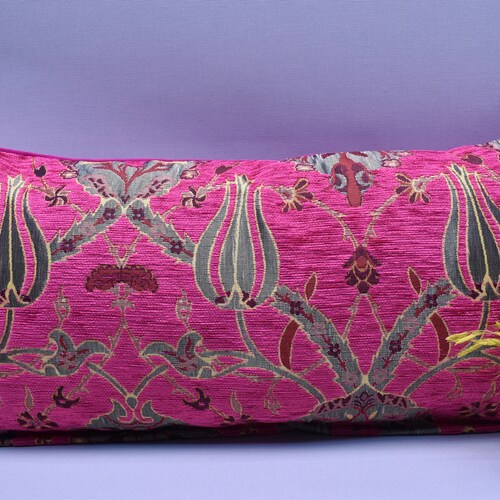 Beautiful Magenta Color Lumbar Pillow Cover 12 X 24 Inch Etsy