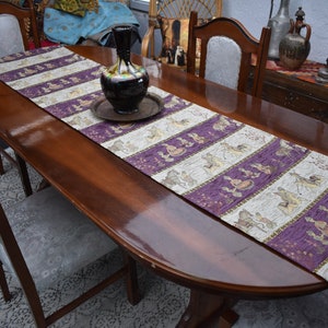 ottoman miniature design chenille fabric decorative table runner 16 inch x 82 inch home decor purple table runner boho runner bedding runner