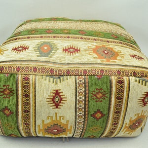home decor floor pouf, 20 inch x 20 x 10 inch ottoman floor pouf, soft fabric boho pillow cover, home decor turkish floor pillow gift pillow