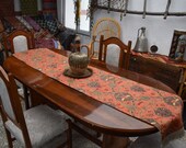 burnt orange color table runner tulip design decorative table runner 17 inch x 80 inch turkish textile table runner end of bed decor runner