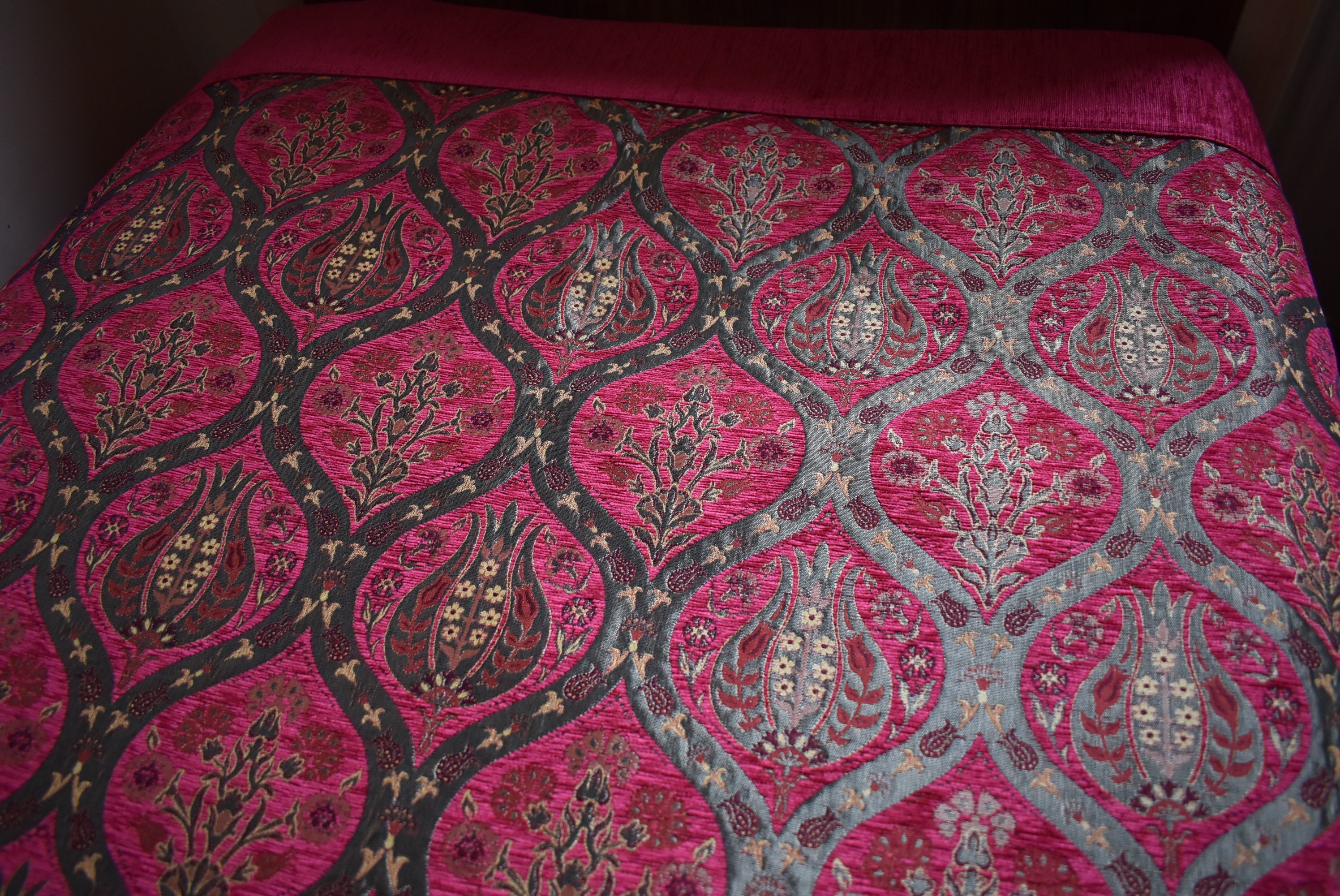 65 Inch X 89 Inch Decorative Hot Pink Color Twin Bed Cover Etsy