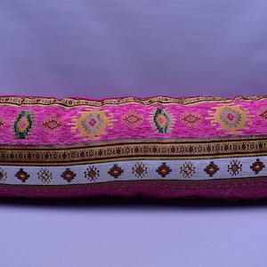 turkish kilim desgin hot pink color 16 x 48 inch large size lumbar pillow cover decorative bedding pillow cover ethnic decor pillow covers