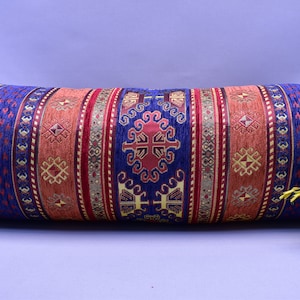 blue color kilim design meditation pillow cover soft fabric bolster pillow cover 10 x 26 inch boho decor gift pillows home decor pillows
