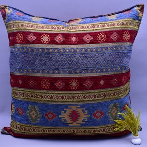 home decor floor pillow 28 inch x 28 inch special soft chenille fabric large size floor pillow boho decor turkish pillow cover blue pillow