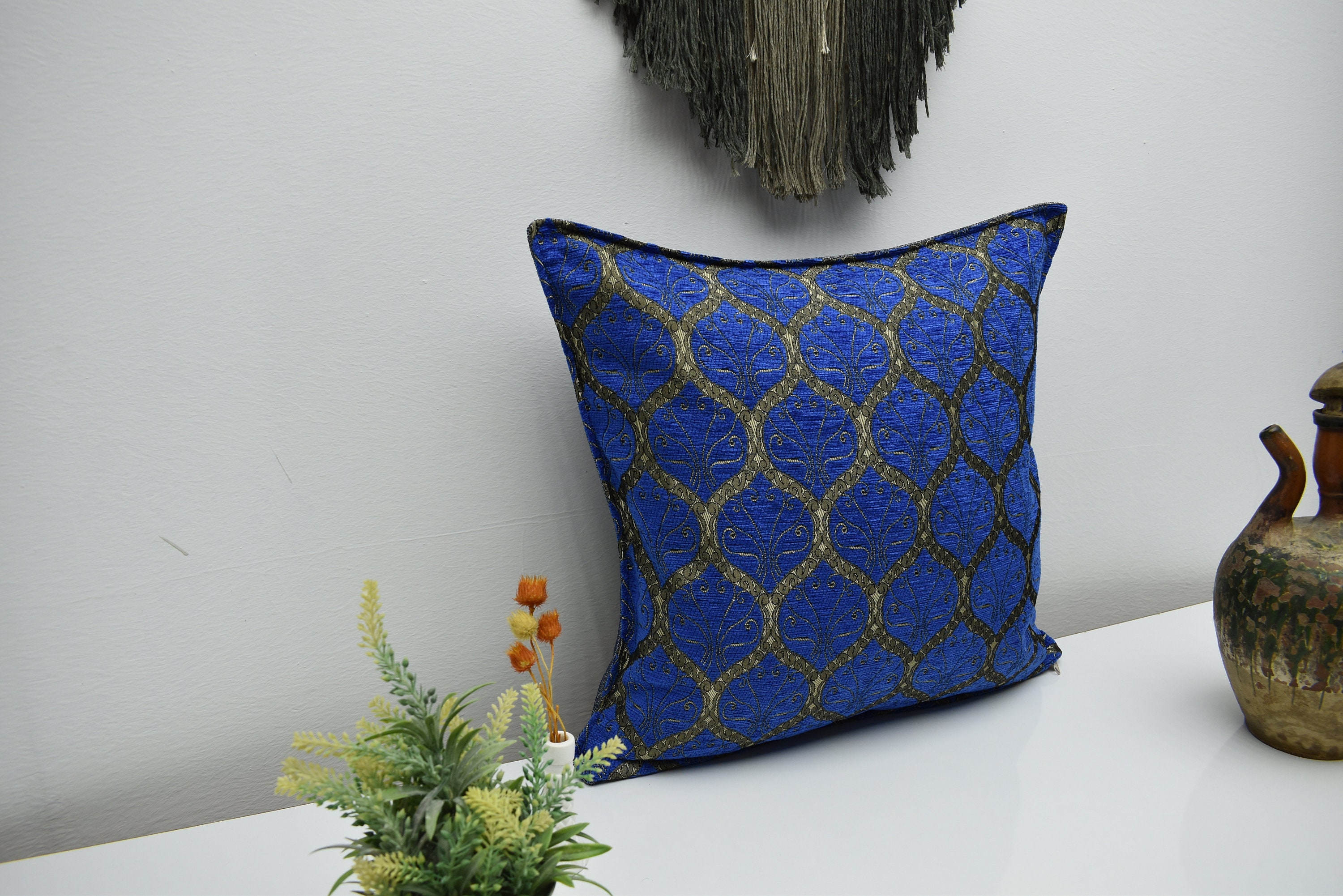 Lovely cobalt blue color decorative throw pillow cover 20 inch Etsy