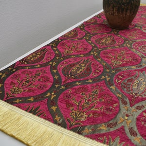 pink color soft chenille fabric table runner home decor table runner rustic home decor 17 inch x 55 inch table runner wedding decor runner