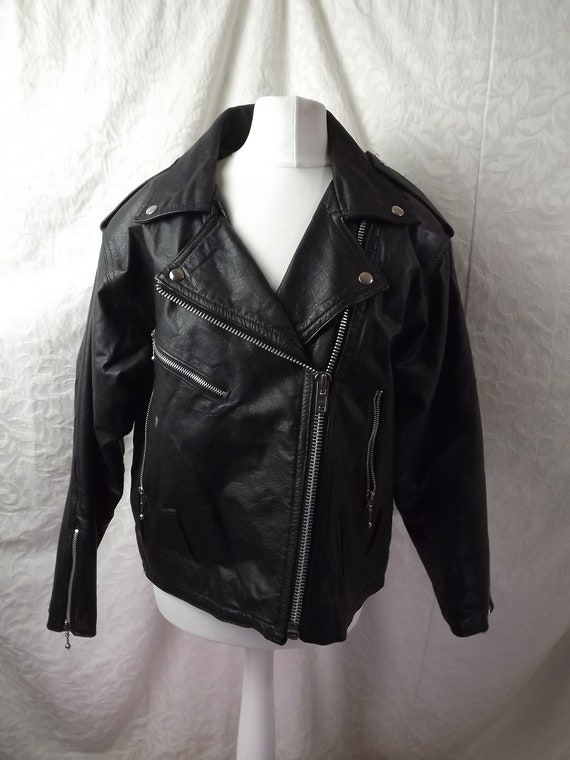 black leather jacket size 22