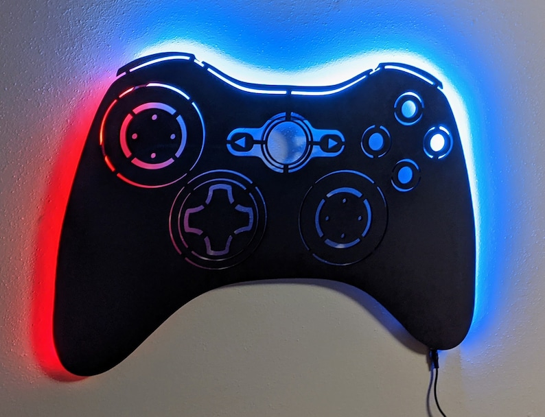 LED Lighted Xbox Video Game controller RGB Wall Decor XBOX Etsy