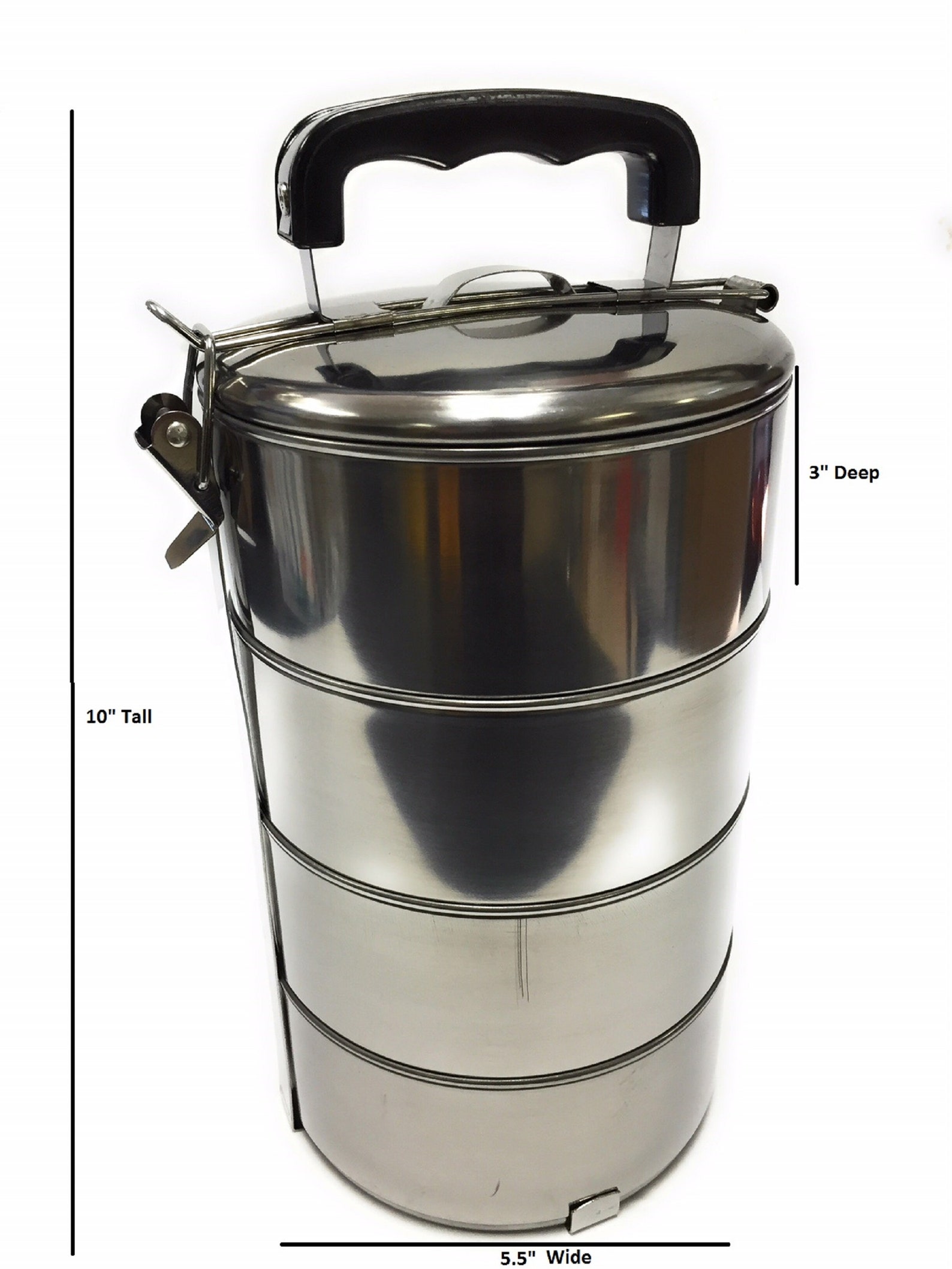 4 Layers Stainless Steel Hot Food Container Lunch Box Carrier Etsy