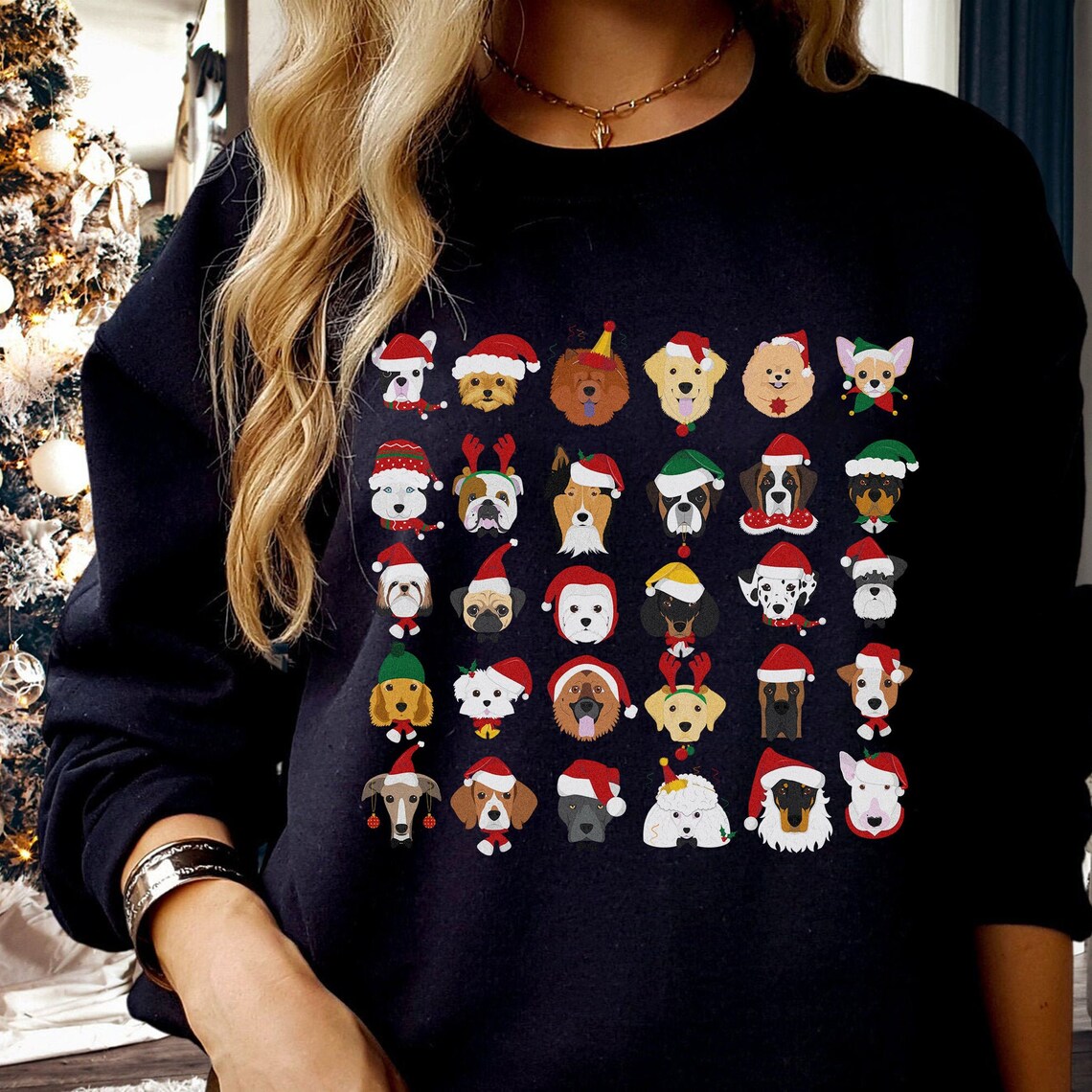 Cute Christmas Sweaters Womens Christmas Sweatshirt Dog Etsy