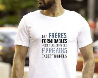 T shirt frère / parrain | Super futur parrain - Annonce grossesse - Demande Parrain - Tee shirt cadeau parrain - Annonce naissance - Baptême