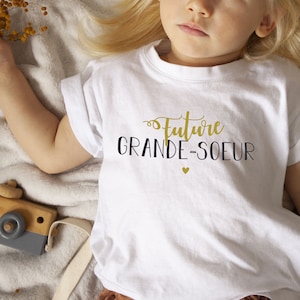 Children&#39;s t-shirt - Future big sister - Girl&#39;s T-shirt - Baby girl&#39;s T-shirt - Announcement T-shirt - Gift idea for pregnancy announcement