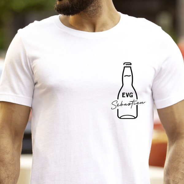 T-shirt EVG personnalisé - Team du marié - EVG personnalisé - Enterrement vie de garçon - Tee shirt Futur marié - Bouteille de bière