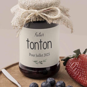 Personalized jam label - Future uncle - Pregnancy announcement - original pregnancy announcement - Announce your pregnancy