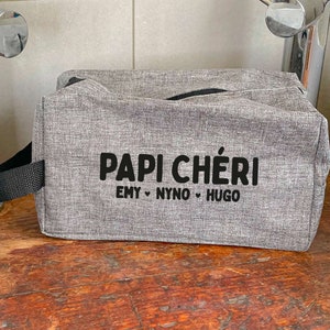 Trousse de toilette personnalisée - Papi chéri - Cadeau pour papi - Trousse de toilette papy - Cadeau personnalisé - Fête des grands pères