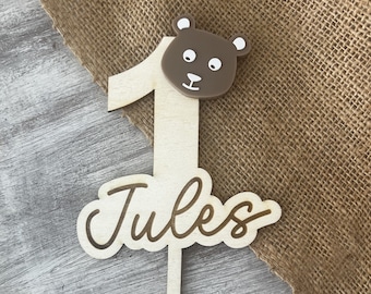 Wooden cake decoration - Cake topper - Wooden birthday gifts - Wooden birthday decoration - Personalized cake